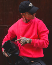Carica l'immagine nel visualizzatore di Gallery, FELPA CROPPED BOXYFIT GIROCOLLO FELPATA FUCSIA

