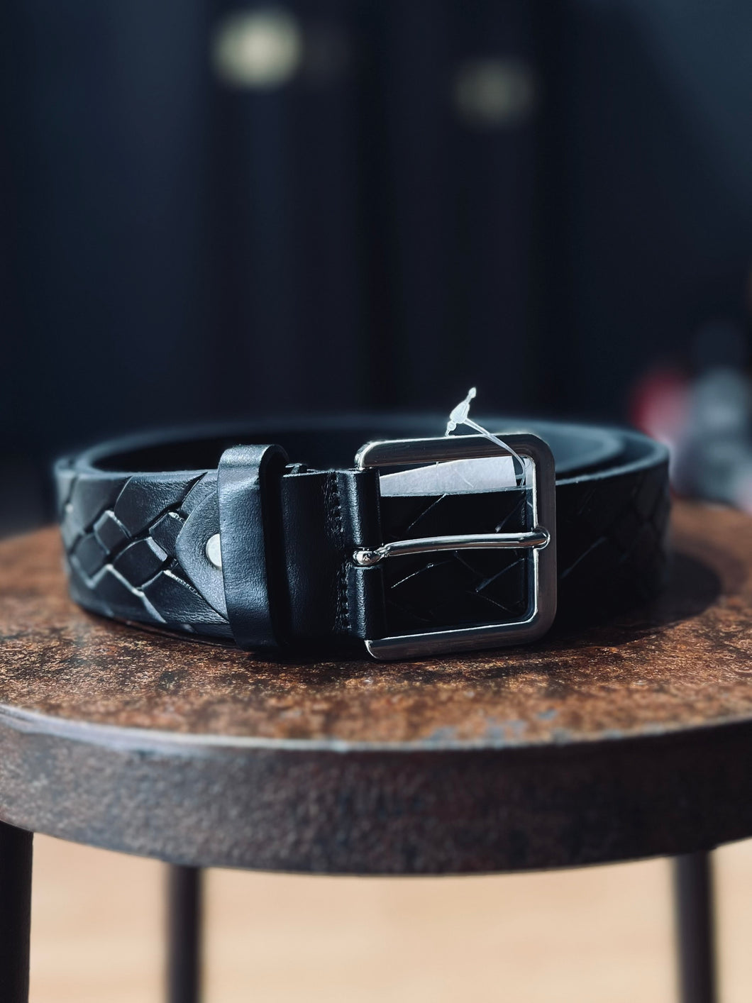 Cintura in Pelle Intrecciata Black