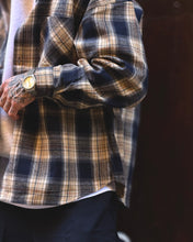 Carica l'immagine nel visualizzatore di Gallery, CAMICIONE WOOD SEMI OVERSIZE DARKBLUE&amp;MOCHAMOUSSE
