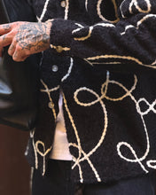 Carica l'immagine nel visualizzatore di Gallery, JACKET OVERSIZE STRUTTURATA RICAMI MISTOLANA BLACK
