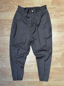 Panta DoppiaPence LooseFit Gessato Cioccolato