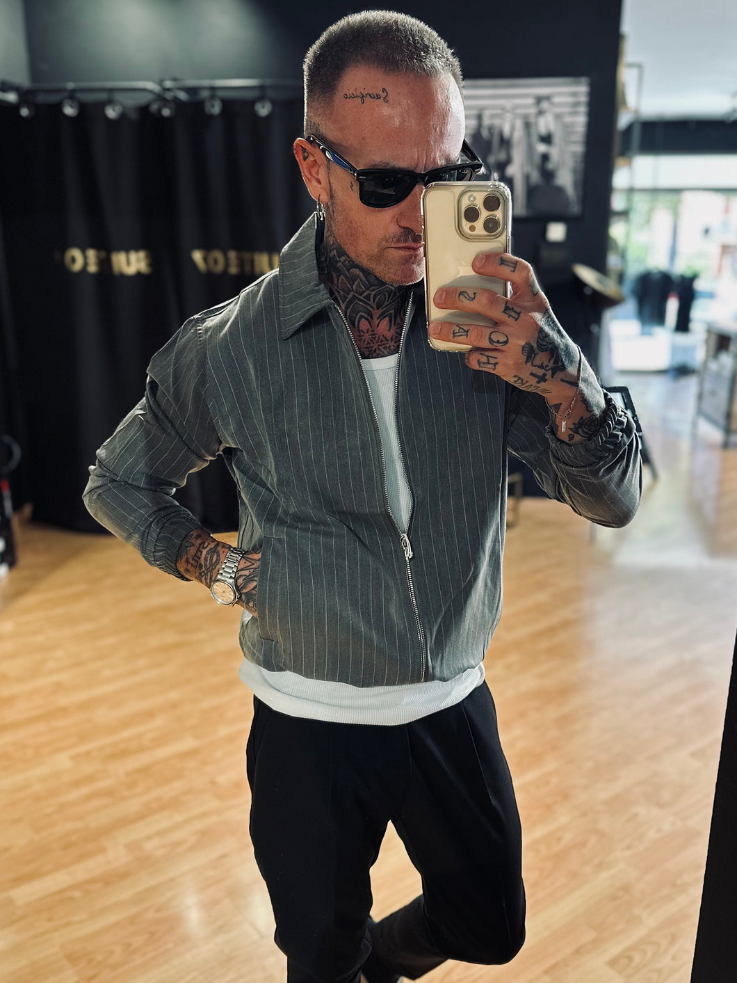Giubbottino Roy Gessato Grey