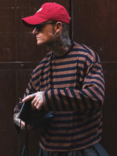 Carica l'immagine nel visualizzatore di Gallery, LONGSLEEVE CROPPED DARKBLUE&amp;CIOCCOLATO
