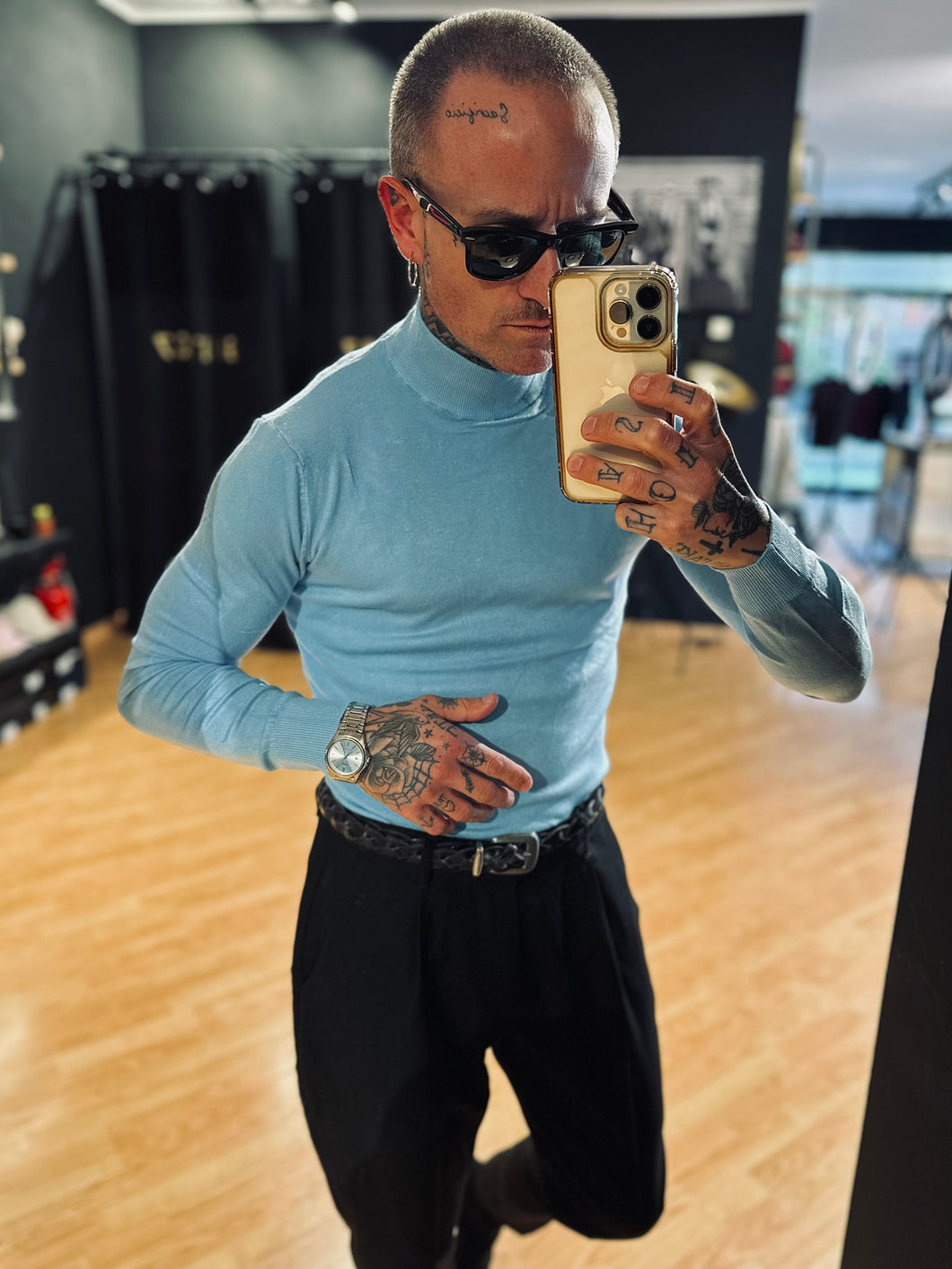 Maglioncino George Mezzocollo Sky