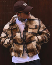 Carica l'immagine nel visualizzatore di Gallery, BOMBER CROPPED TARTAN BOUCLE MOCHAMOUSSE
