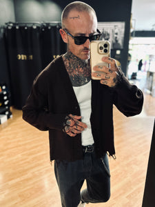 Cardigan MistoLana Destroyed Cioccolato