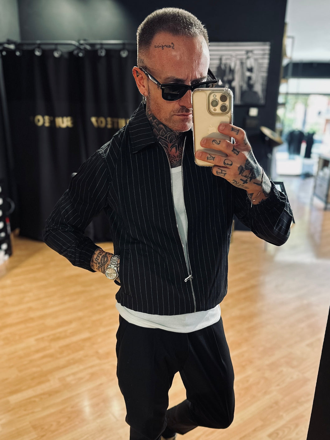 Giubbottino Roy Gessato Black