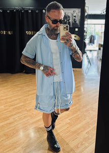 Camicia Del Completo Paride OverSize LightBlue