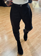 Carica l&#39;immagine nel visualizzatore di Gallery, Panta DoppiaPence LooseFit Gessato Black
