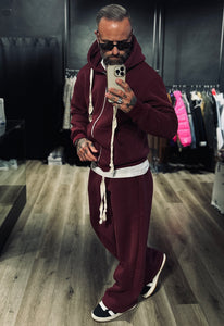 Tuta Japan Felpata Con Zip Bordeaux