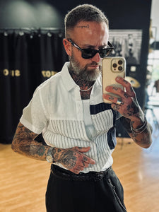 Camicia Patch in Lino Off-White