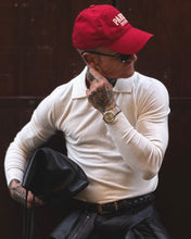 Carica l'immagine nel visualizzatore di Gallery, POLO SCOLLO A V MANICA LUNGA OFF-WHITE
