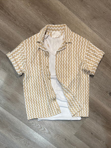 Camicia Strutturata Chevron Caramello