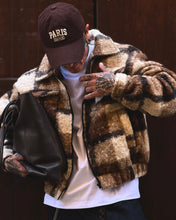 Carica l'immagine nel visualizzatore di Gallery, BOMBER CROPPED TARTAN BOUCLE MOCHAMOUSSE
