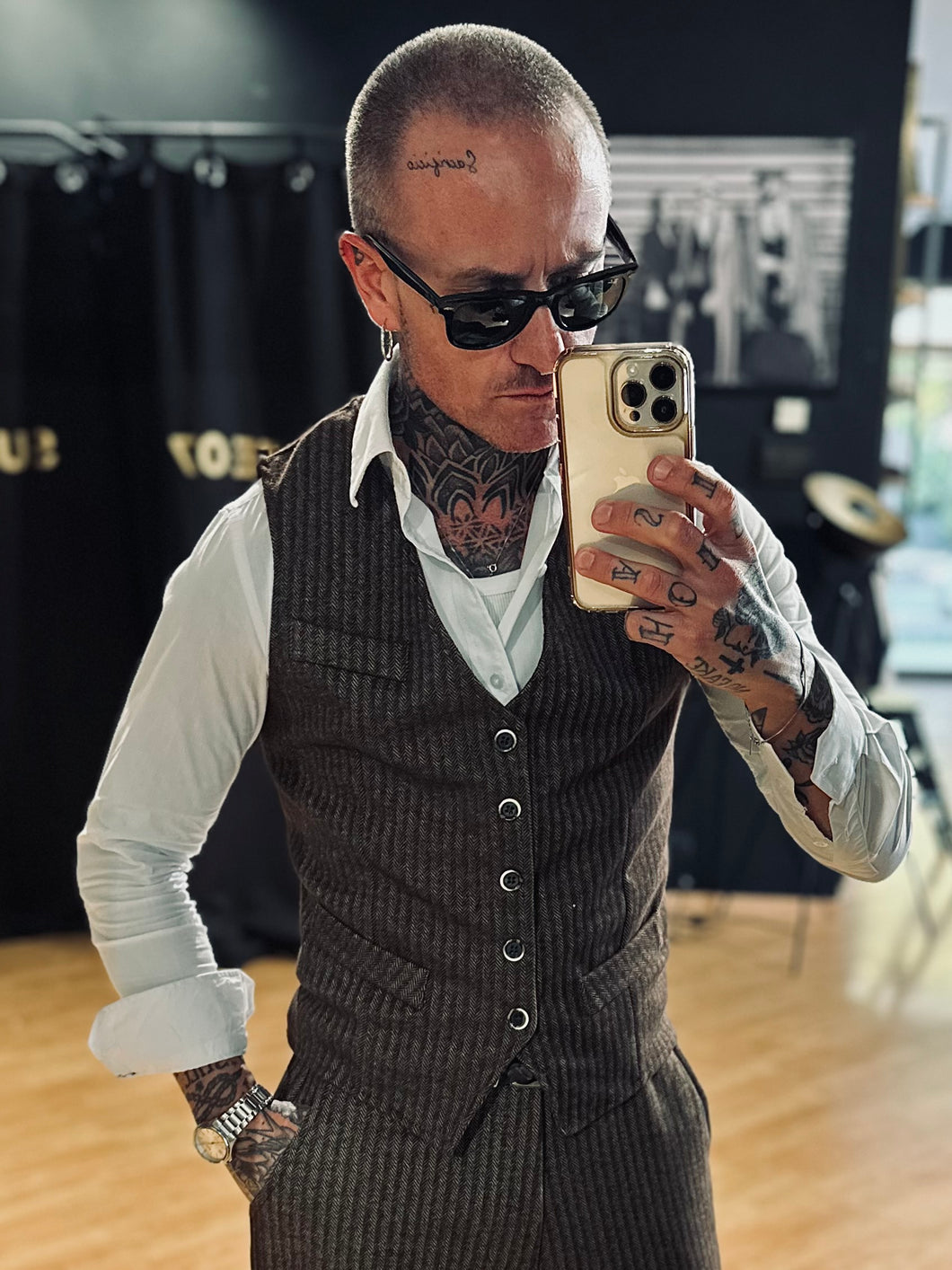 Gilet Spigato Cioccolato