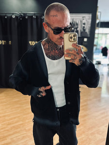 Cardigan Used Destroyed Black