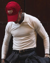 Carica l'immagine nel visualizzatore di Gallery, POLO SCOLLO A V MANICA LUNGA OFF-WHITE
