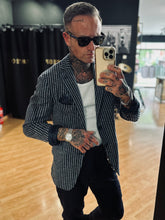 Carica l&#39;immagine nel visualizzatore di Gallery, Blazer Strutturato a Bacchetta BluNotte
