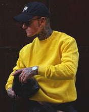 Carica l'immagine nel visualizzatore di Gallery, FELPA CROPPED BOXYFIT GIROCOLLO FELPATA YELLOW
