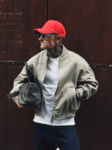 Bomber Imbottito OverSize in LanaCotta Taupe