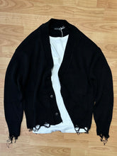 Carica l&#39;immagine nel visualizzatore di Gallery, Cardigan MistoLana Destroyed Black
