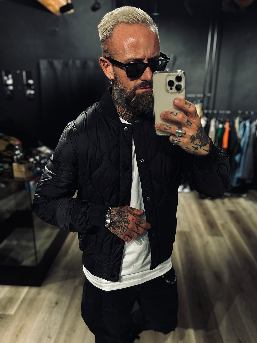 Bomber Trapuntato Black