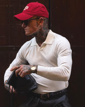 Carica l'immagine nel visualizzatore di Gallery, POLO SCOLLO A V MANICA LUNGA OFF-WHITE
