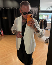 Carica l'immagine nel visualizzatore di Gallery, Blazer DoppioPetto SlimFit MistoLino Off-White
