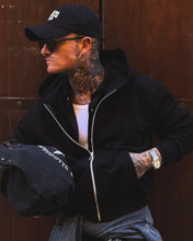 Carica l'immagine nel visualizzatore di Gallery, Felpa ZIP del Completo Sporty Garzata BoxyFit Cropped Black
