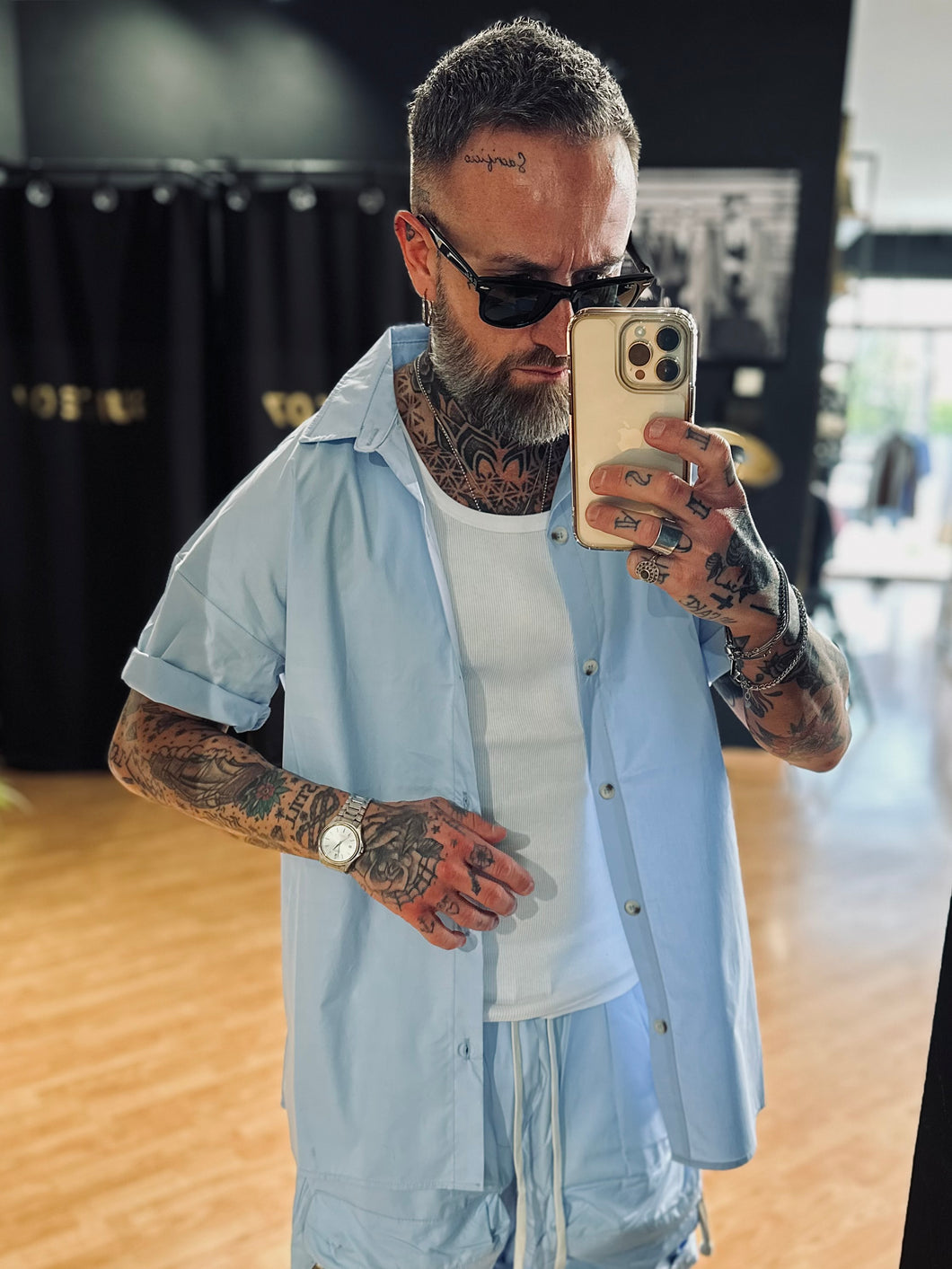 Camicia Del Completo Paride OverSize LightBlue