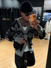 Carica l&#39;immagine nel visualizzatore di Gallery, Cardigan Harlequin MistoLana Black
