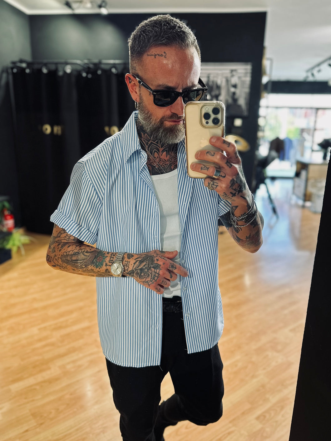 Camicia MC OverSize Sky