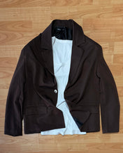 Carica l'immagine nel visualizzatore di Gallery, Blazer Completo Bunny CroppedFit Cioccolato con Spalline

