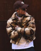 Carica l'immagine nel visualizzatore di Gallery, BOMBER CROPPED TARTAN BOUCLE MOCHAMOUSSE

