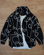 Carica l'immagine nel visualizzatore di Gallery, JACKET OVERSIZE RICAMI MISTOLANA BLACK

