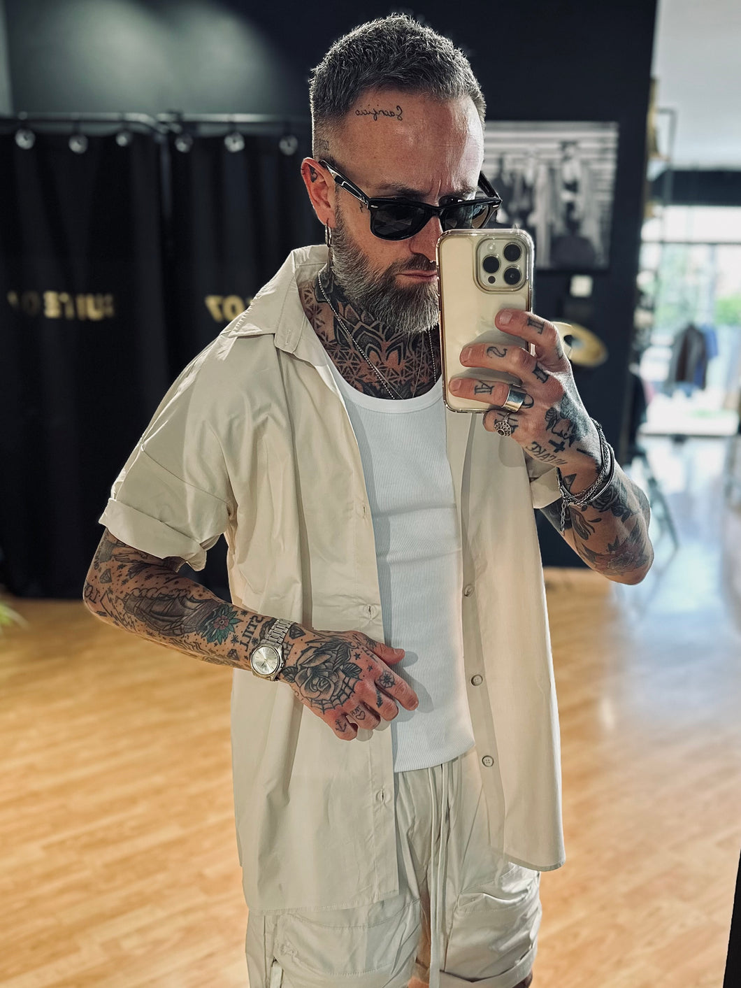Camicia Del Completo Paride OverSize Sabbia