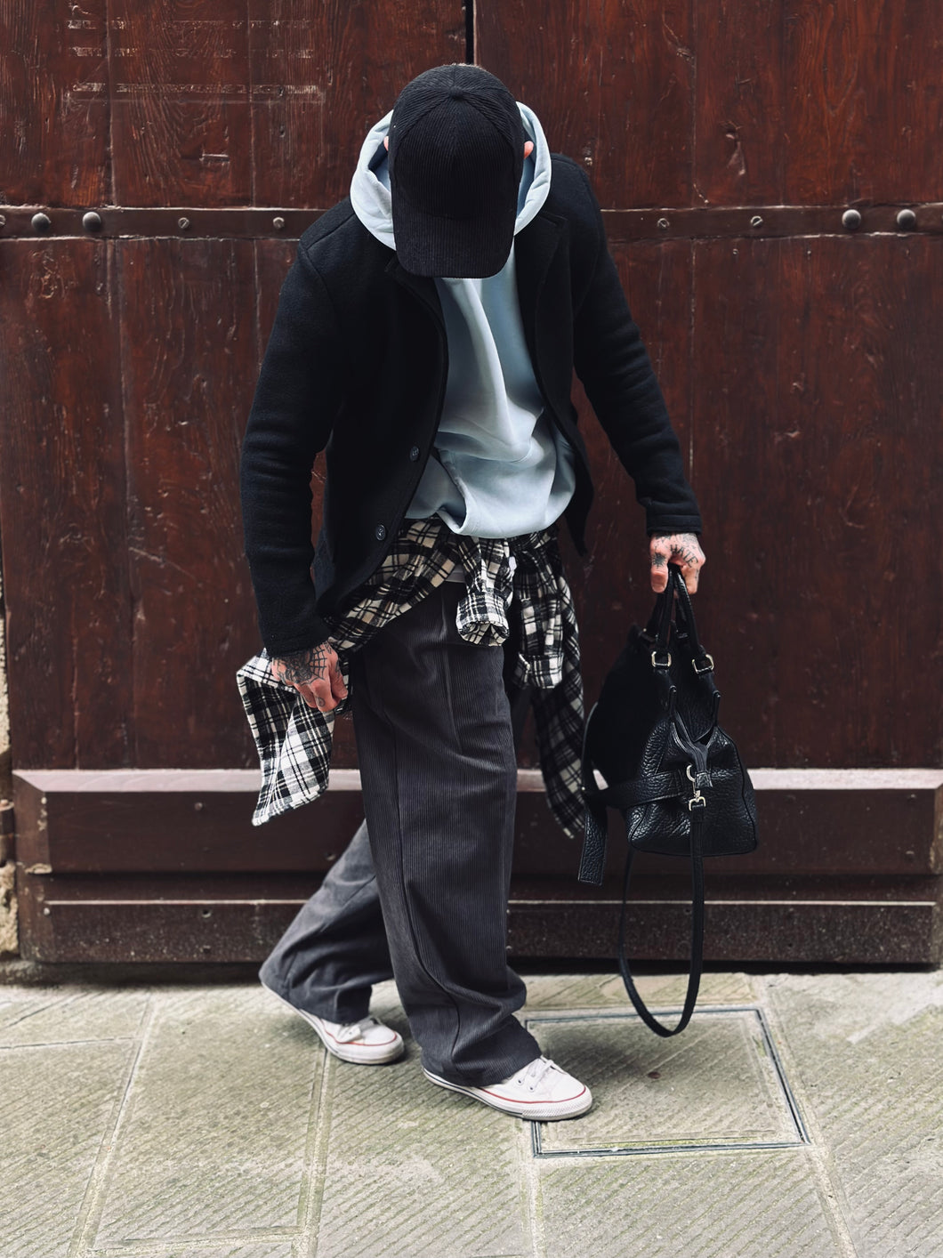 Panta Pence SuperLooseFit a Costine Piombo