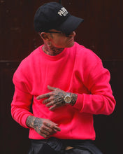 Carica l'immagine nel visualizzatore di Gallery, FELPA CROPPED BOXYFIT GIROCOLLO FELPATA FUCSIA
