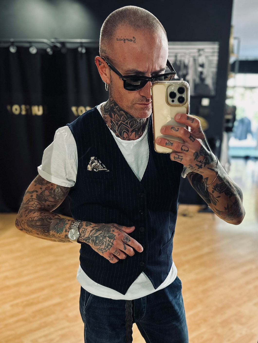 Gilet Gessato DarkBlue