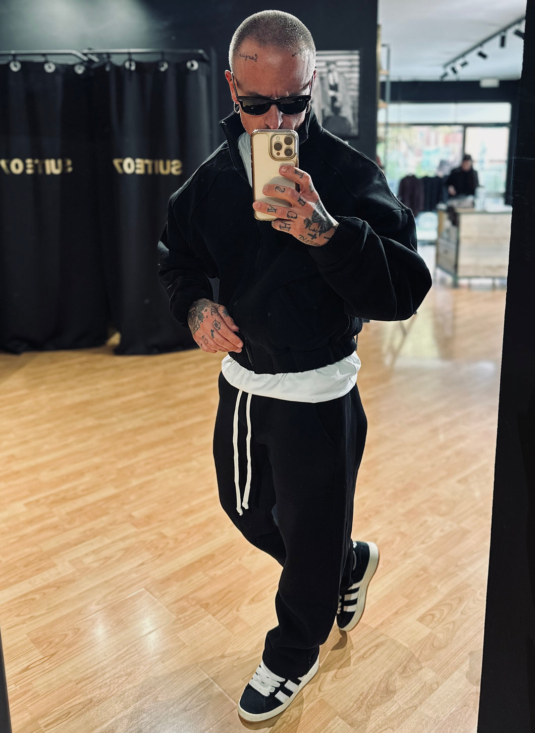 Tuta Zip Japan Felpata Black