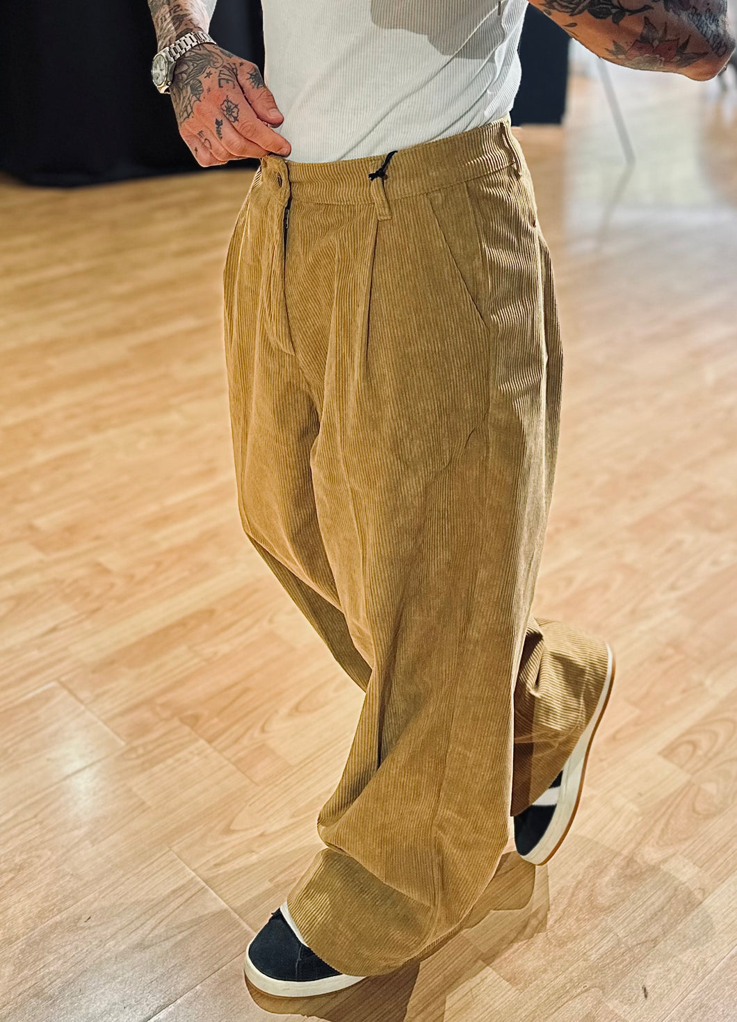 Panta SuperLooseFit a Costine Biscotto