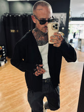 Carica l&#39;immagine nel visualizzatore di Gallery, Cardigan MistoLana Destroyed Black
