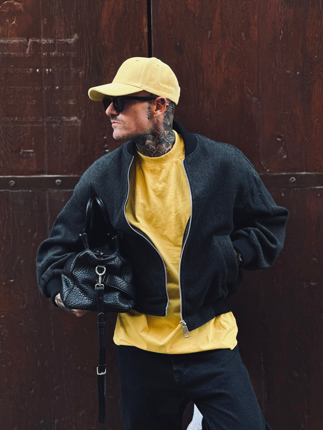 Bomber Imbottito OverSize in LanaCotta Grafite