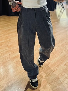 Panta Pence SuperLooseFit a Costine Piombo