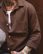 Carica l'immagine nel visualizzatore di Gallery, Camicia Cuba MistoLino Cioccolato
