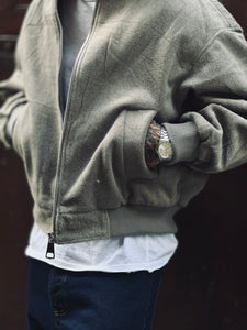 Bomber Imbottito OverSize in LanaCotta Taupe