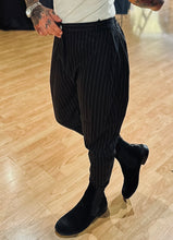 Carica l&#39;immagine nel visualizzatore di Gallery, Panta DoppiaPence LooseFit Gessato Black
