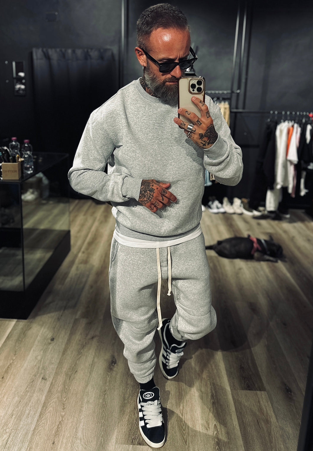 Tuta Girocollo Felpata Grey