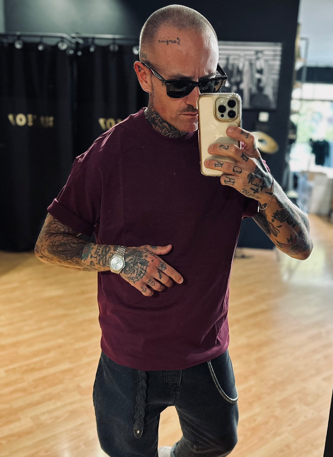 T-Shirt Mezzocollo OverSize Bordeaux