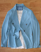 Carica l'immagine nel visualizzatore di Gallery, Blazer DoppioPetto SlimFit MistoLino Sky
